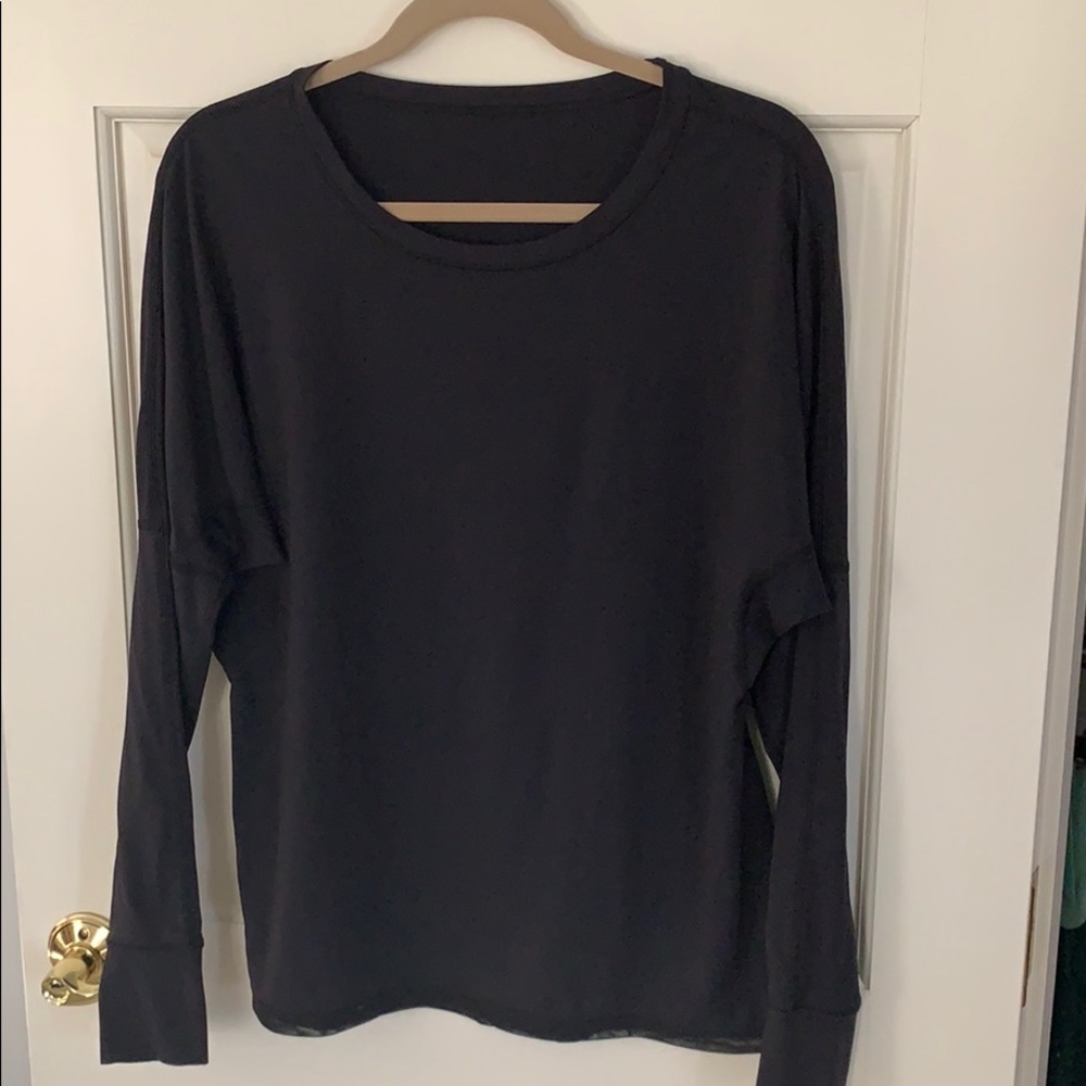 Lululemon black long sleeve top sz 12